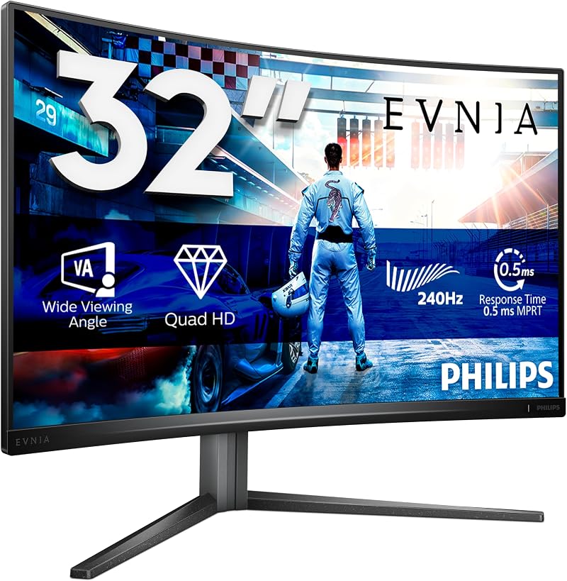 Philips Evnia 32 Inch QHD Curved Gaming Monitor 240Hz VA HDR400