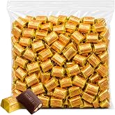 Dark Chocolate Nuggets with Almonds Bulk Candy - 95 Pieces Individually Wrapped Chocolate Nuggets Bulk - Dark Chocolate Almond Candy in Gold Foils for Gift Bags, Weddings and Dessert Tables - 2 Pounds