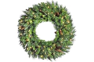 Vickerman 42" Cheyenne Pine Wreath With 100 Clear lights