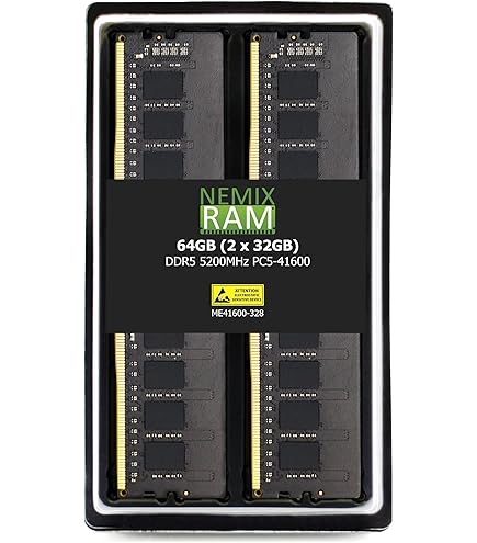 Crucial 64GB DDR5 RAM Kit (2x32GB), 4800MHz CL40 Desktop Memory