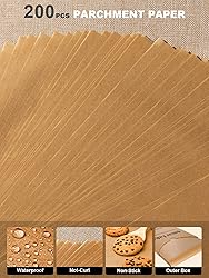 SMARTAKE 200 Pcs Unbleached Parchment Paper Baking