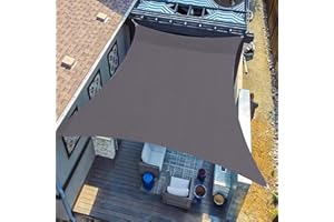 SUNLAX Sun Shade Sail, 6.5'x 9'10'' Dark Grey (Gray) Rectangle Canopy Shades for Outdoor Patio Pergola Cover Sunshade Sails UV Blocking Canovas Covers