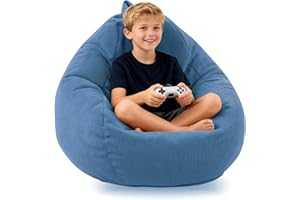 LPMOERA Bean Bag Chair Memory Foam Bean Bag Chairs for Kids/Teens with Filling Round Kids Bean Bag Chair for Living Room Bedroom College Dorm Reading Chair