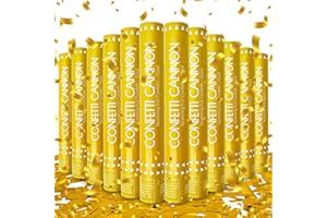 ZZPAKUE Confetti Cannon Gold Party Poppers 12 Inch Streamer Cannon 12 Pack Golden Party Poppers Shooters Foil Gold Popper Cannon Bulk for Wedding,Birthday,Graduation,New Year Celebration
