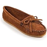 Minnetonka Women's Kilty Suede Hardsole Moccasin