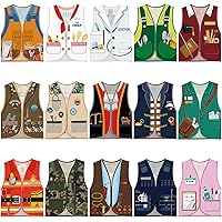 15 PCS Kids Community Helper Dress Up Vest Career Costumes Career Cosplay Clothes Pretend and Play Costume for Kids Dress up
