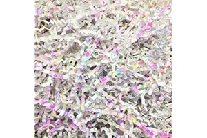 TANMWZK Crinkle Cut Paper Shred Filler 8 oz (1/2 lb) Gift Wrapping & Gift Basket Filler for Christmas,Halloween & Wedding Decorations,Easter Basket Grass Filler,Crafting Activities (Diamond White)