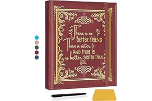 CWEGSJ Sisters Photo Album for 3x5 4x6 5x7 Pictures DIY Memory Leather Cover Album Bestie Gifts BFF Photo Album Book Soul Sisters Gifts (Album better friend-Brown)