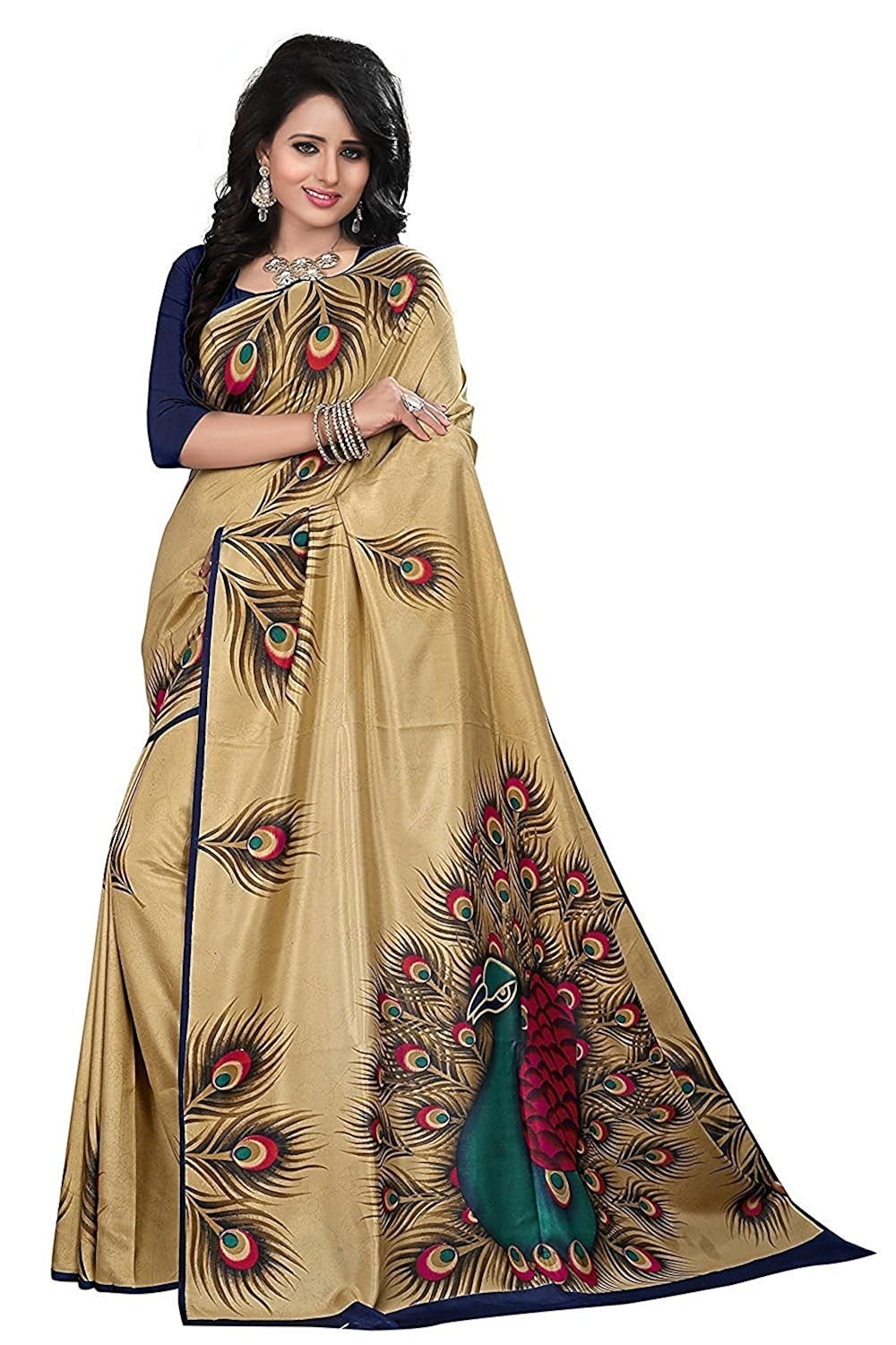 j b fashion silk saree with blouse piece