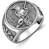 MISTBEE Viking Raven Ring for Men Women 925 Sterling Silver Viking Vegvisir Ring Norse Jewelry for Birthday Christmas(8-9)