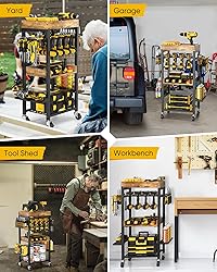 POKIPO Power Tool Cart, Heavy Duty Garage Shelving