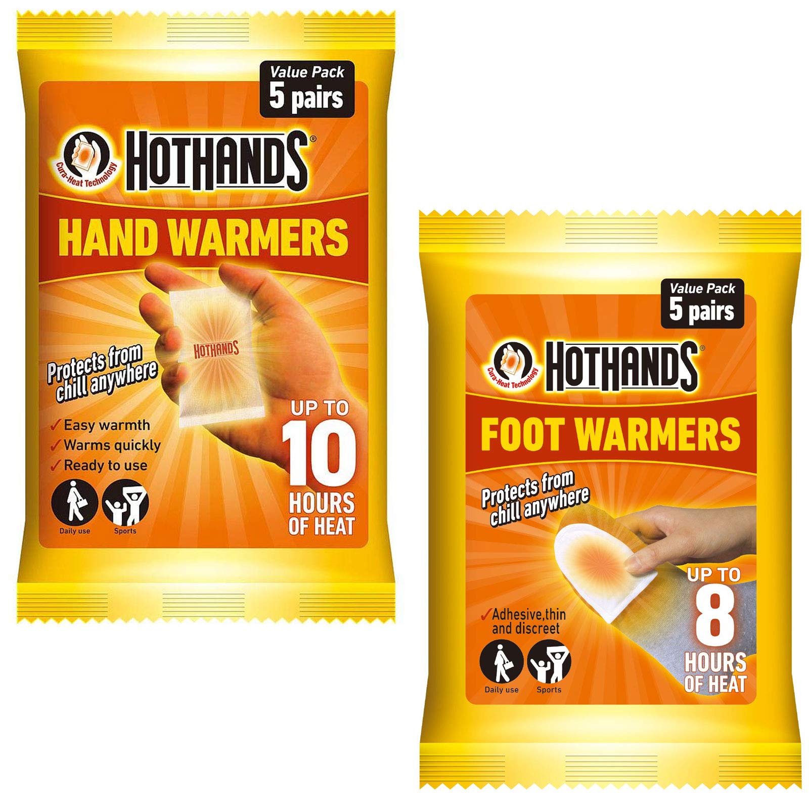 Hot Hands Hand Warmers (5 Pairs) & Foot Warmers (5 Pairs)
