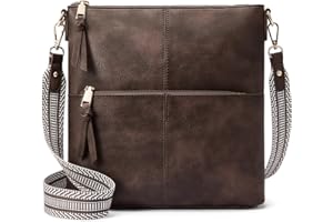 WESTBRONCO Crossbody Purses for Women Medium Shoulder Bag Vegan Leather Handbags with Guitar Strap