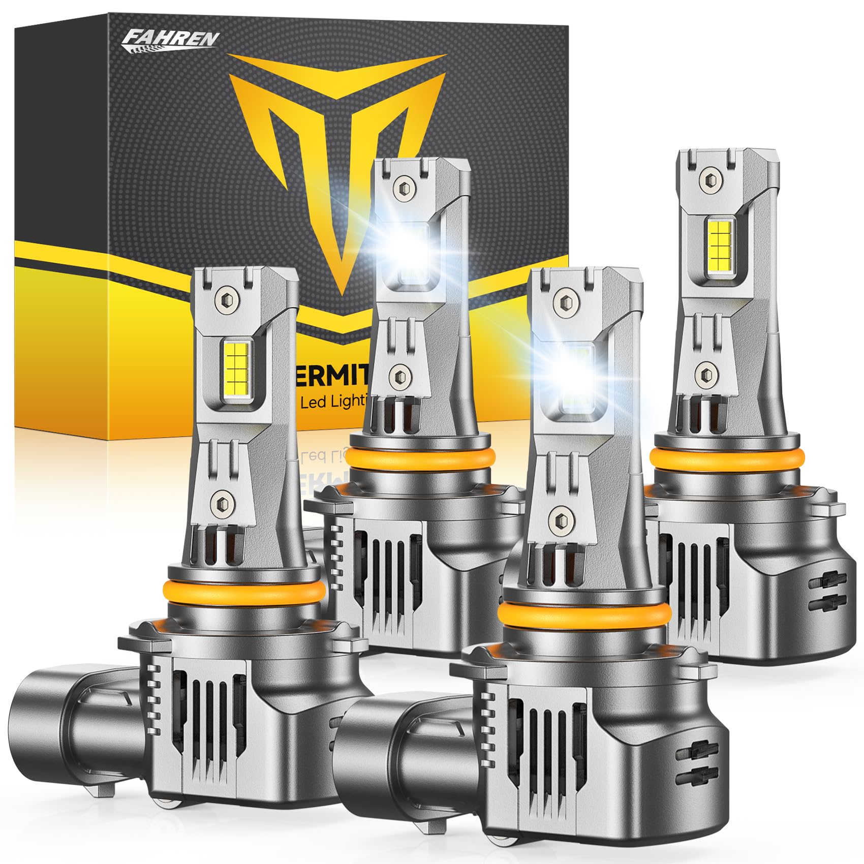 FAHREN 9005 9006 Bulbs Combo, 120,000LM 10X Ultra-Bright HB3 HB4 Led Bulbs,6500K Cool-White, 99% CANBUS Compatibility, Plug and Play, IP68 Waterproof HID fog bulbs, Pack of 4 Image FAHREN 9005 9006 Bulbs Combo, 120,000LM 10X Ultra-Bright HB3 HB4 Led Bulbs,6500K Cool-White, 99% CANBUS Compatibility, Plug and Play, IP68 Waterproof HID fog bulbs, Pack of 4 Image