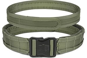 JIPIMON Battle Molle Belt Military Grade, Newly Upgrade Quick Release Buckle 2.0" Tactical Belt, Law Enforcement Duty Belts