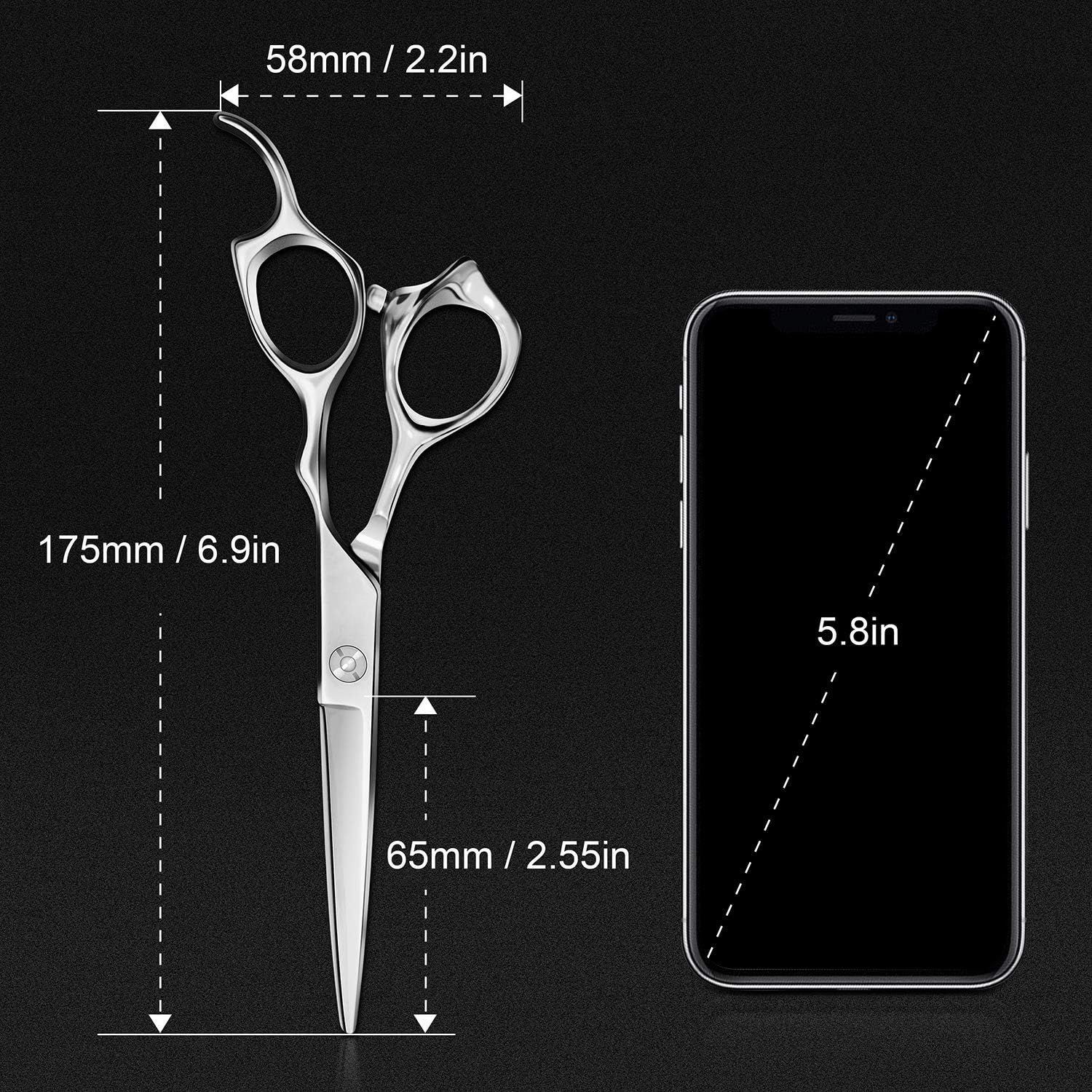 [LATEST 2020] Hair Scissors-Professional Barber Salon Hair Cutting Shears 6.5 inch Japanese Stainless Steel Haircut Scissors Sharp Durable Hair Trimming Scissors for Men Women Children Pets: Health & Personal Care