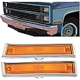 KUAFU Front Fender Side Marker Light Compatible with 1981-1991 Chevy/GMC C/K Series/Suburban/Blazer/Jimmy Replace for GM2551107 GM2550115 915558 915557 18120166 18120066 Bumper Side Lamp Amber Lens