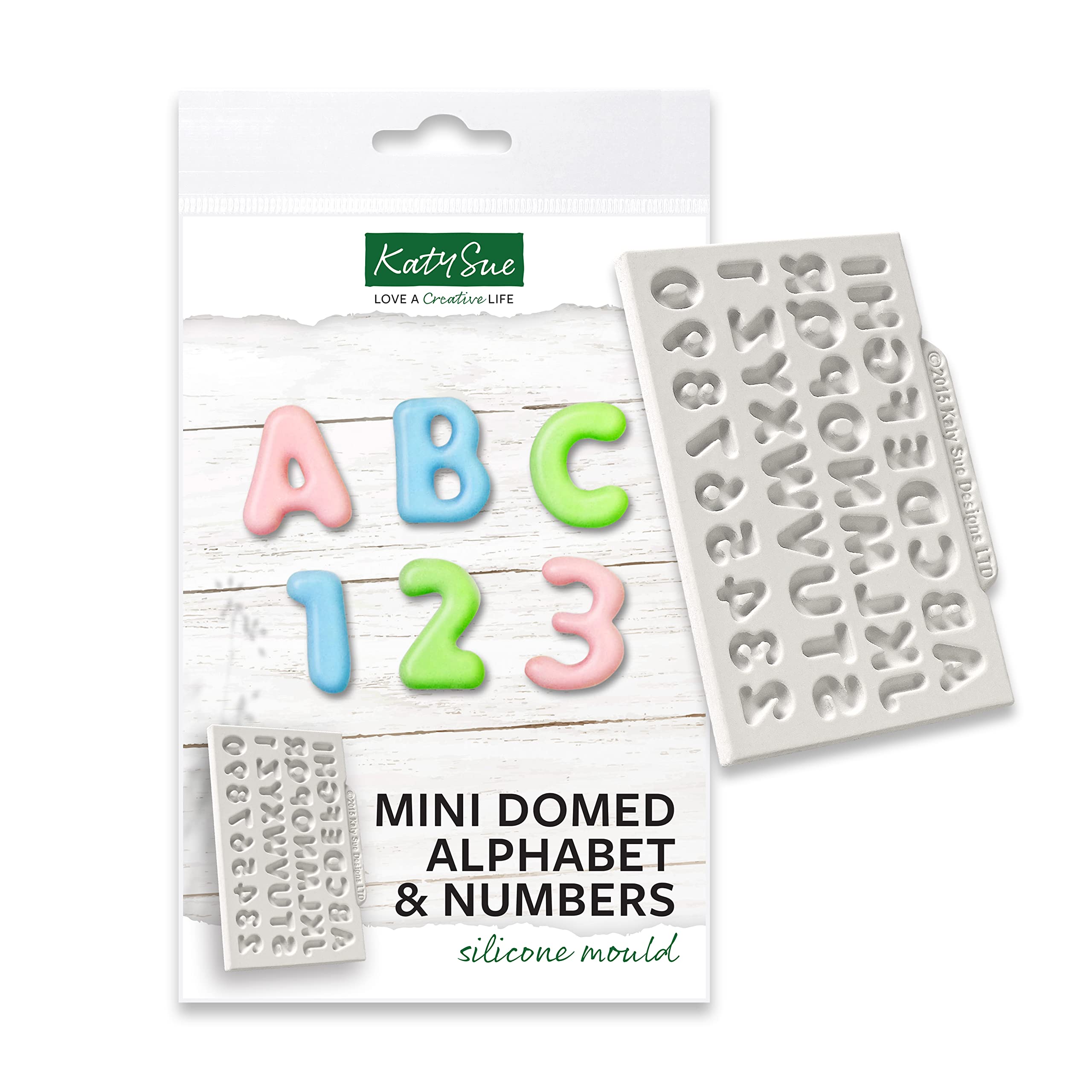 Katy Sue Mini Domed Alphabet (Upper Case) and Numbers Silicone Mould for Cake Decorating & Crafts