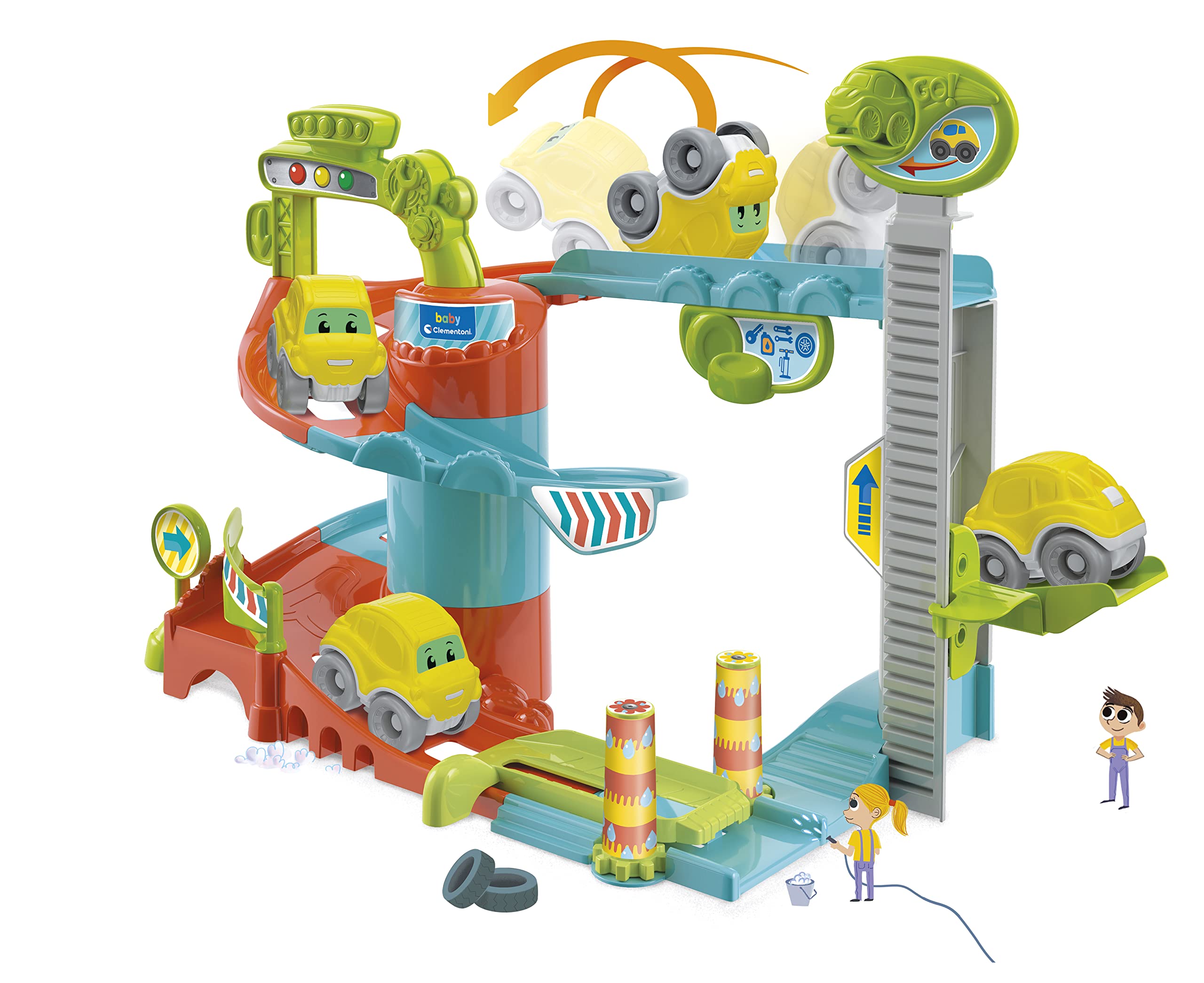 Clementoni 17404 Fun Garage Baby Track For Toddlers, Ages 18 Months Plus, Multi-Coloured