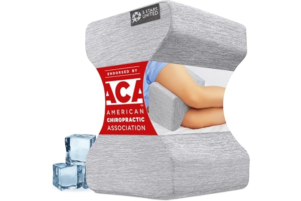 5 STARS UNITED Knee Pillow for Side Sleepers - Hip Pain Relief, Memory Foam Leg Cushion for Side Sleeping - Between Legs Pill