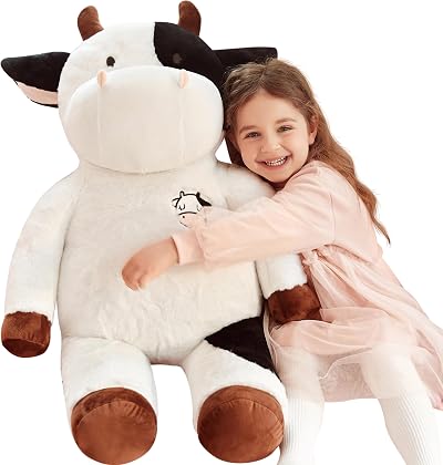 IKASA Giant Cow Stuffed Animal 78 cm Soft Plush Toy White