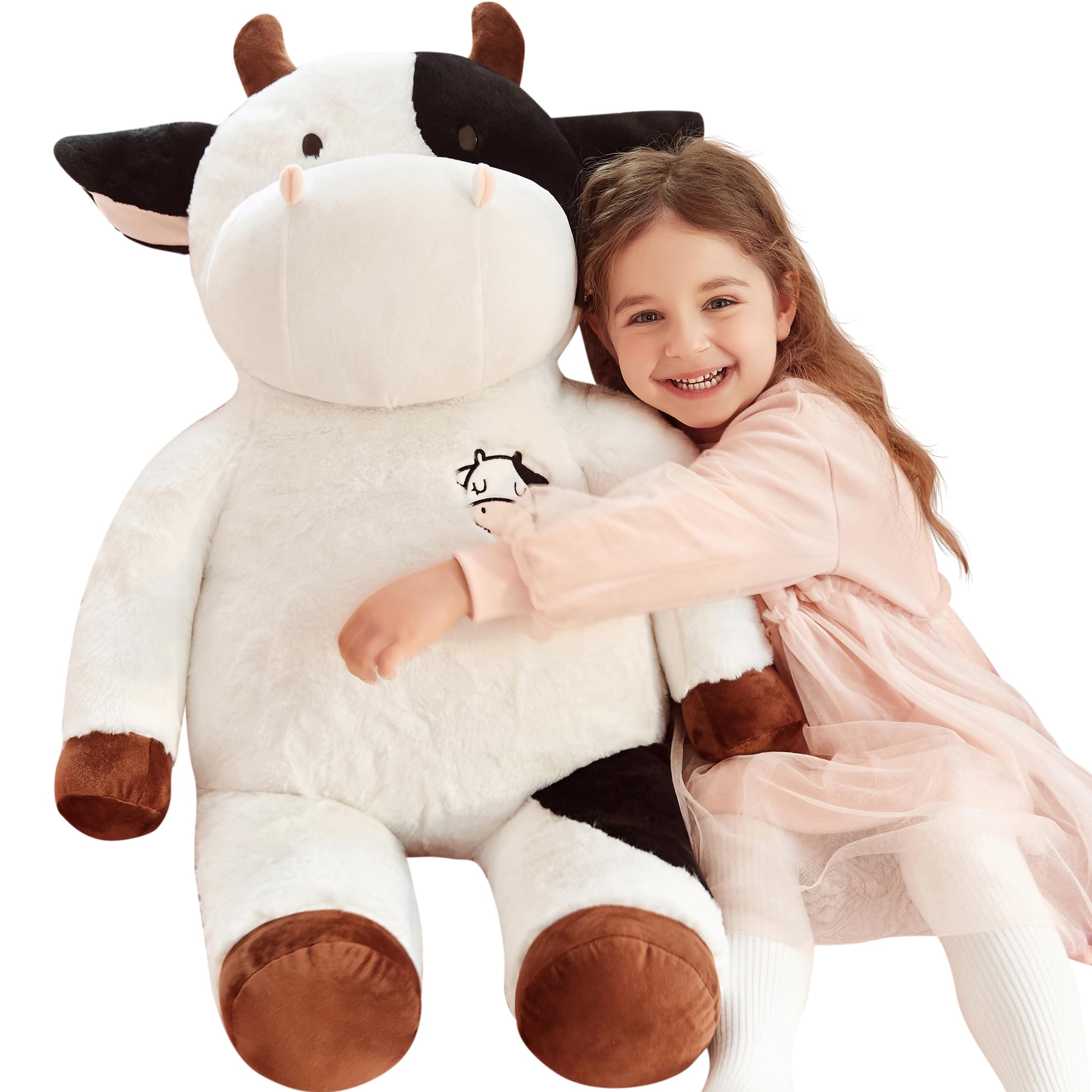 IKASA Giant Cow Stuffed Animal Jumbo Cow Soft Toys (White, 78cm) — image 1