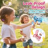 Tecnock 3 Pack Bubble Guns for Kids with 12 Batteries 3 Bottles Refills view 4