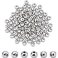 NBEADS 100 Pcs 6mm Metal Spacer Beads, 2mm Hole Solid 304 Stainless Steel Rondelle Beads Metal Loose Beads for DIY Bracelet Jewelry Making
