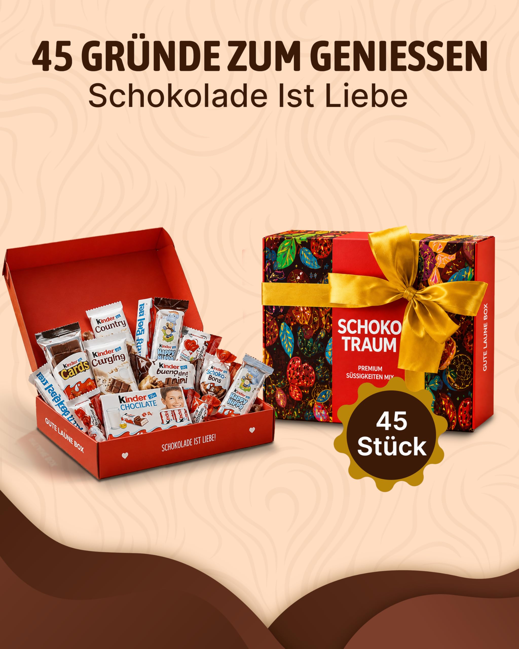Süßigkeiten Box mit Kinderschokolade - "Schokotraum" von Candy Circle, Wunderschöne Süssigkeiten Box mit Bueno, Kinder Schokolade und Kinder Country, als Geschenk oder Naschbox 6