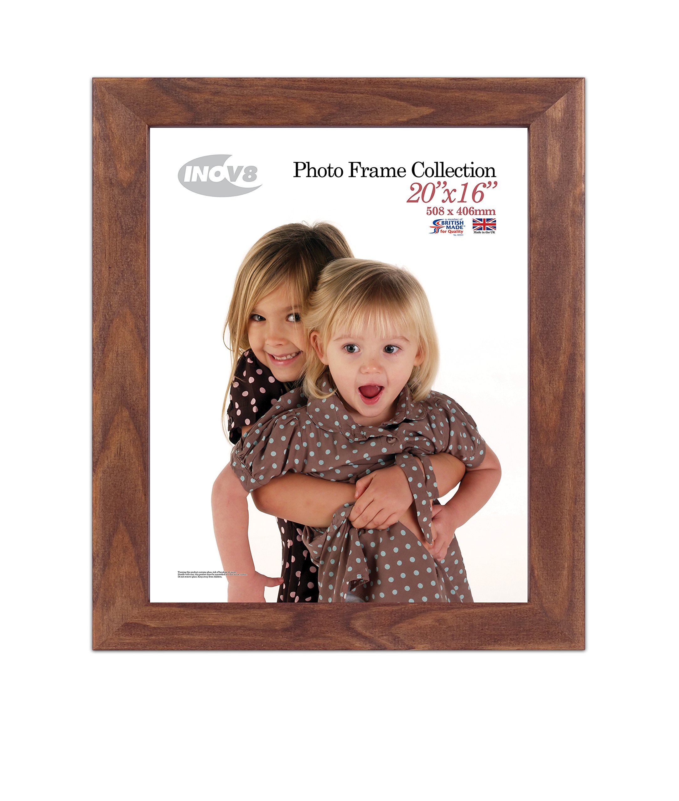 Inov8 British Made Real Wood Picture/Photo Frame 20x16" Inch(51x41cm) - Kayla 30mm Dark Oak