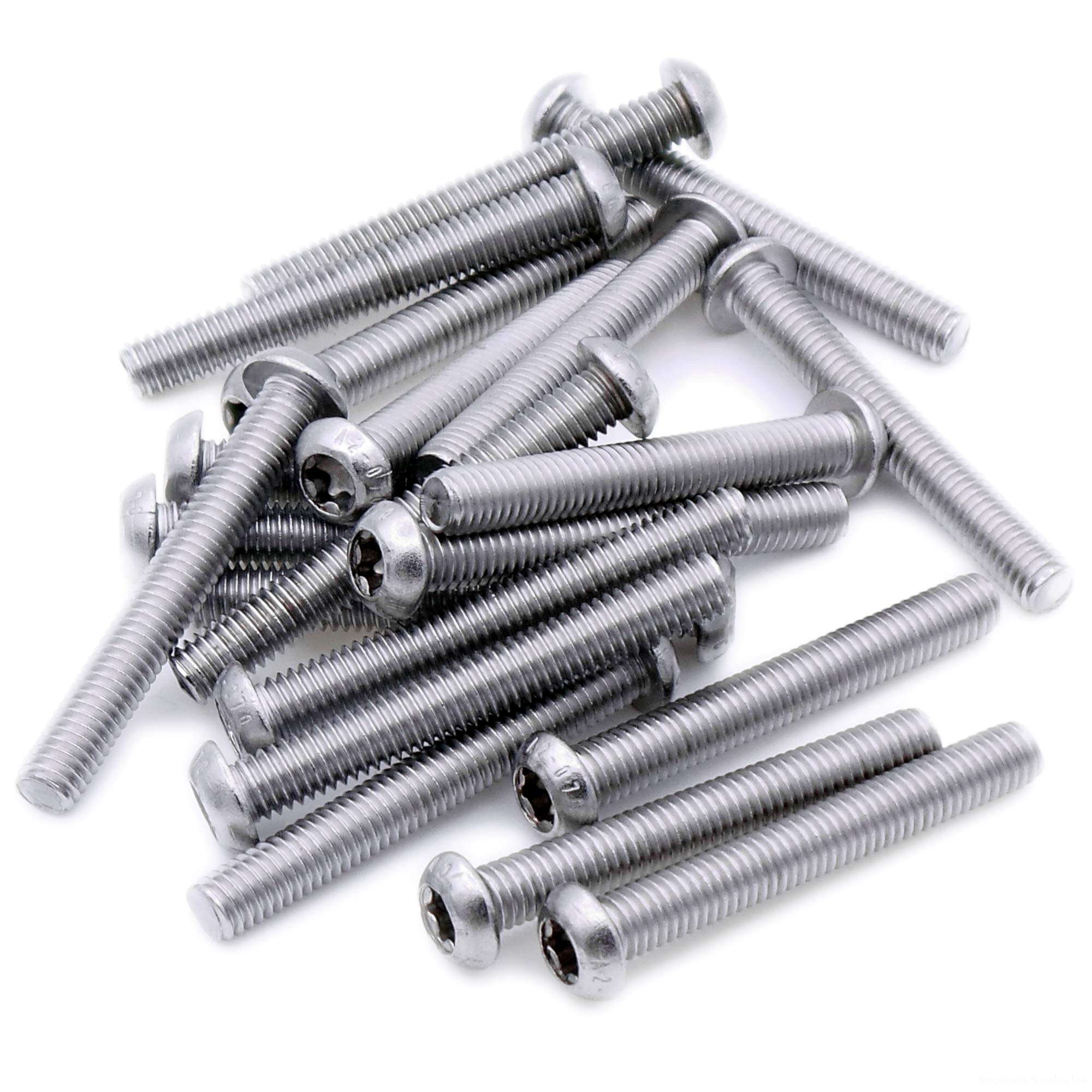 M5 (5mm x 8mm) TX Socket Button Machine Screw (Bolt) - Stainless Steel (A2) (Pack of 20)