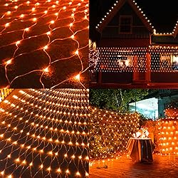 WATERGLIDE Outdoor Halloween Net Lights, 12FT x 5FT