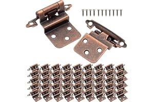 DONANIM 3/8" Inset Cabinet Doors Hinges Bronze,(30 Pairs-60 Pack) Self Closing Oil Rubbed Bronze Hinges for Bathroom Furniture Cupboard, Kitchen Cabinet Door Hinges Hardware