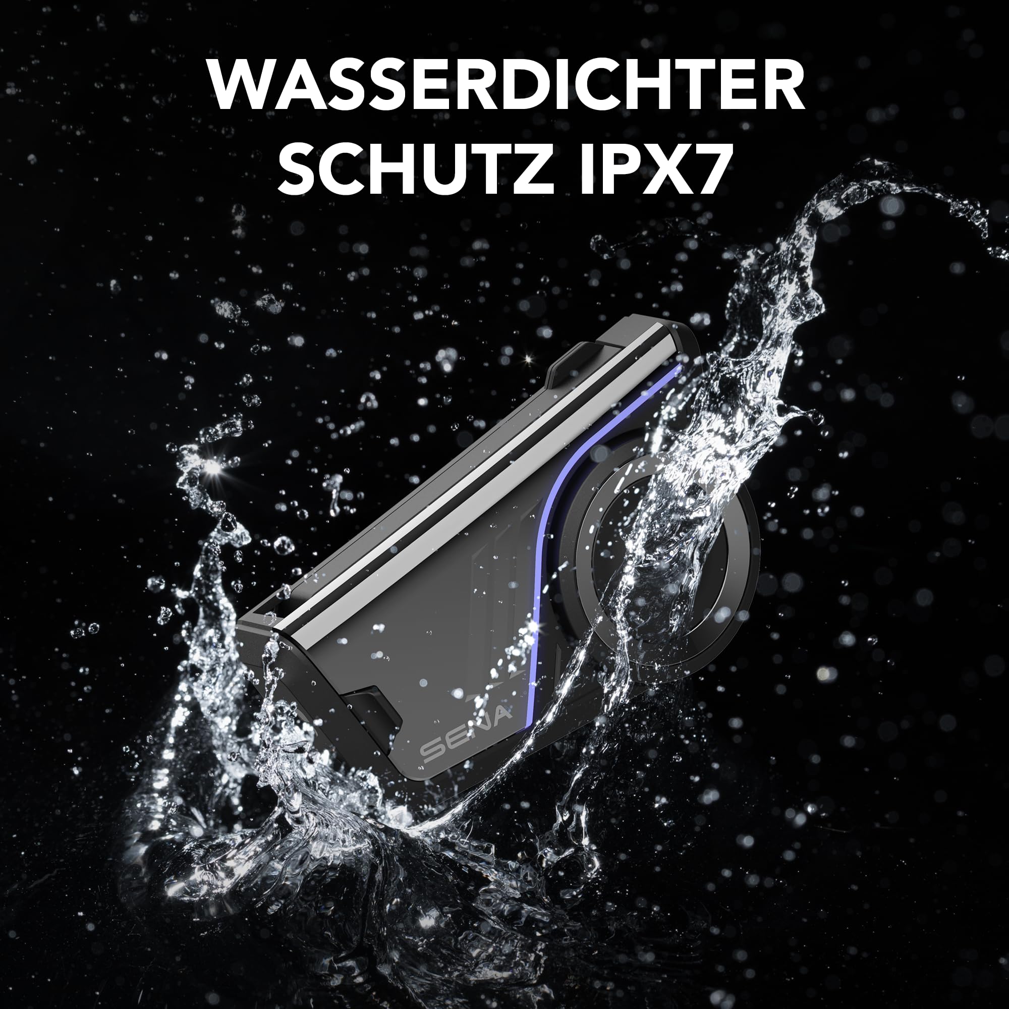 Sena 60S Motorrad-Kommunikationssystem Mesh 3.0, Wave, Bluetooth Intercom, IPX7 wasserdicht, 24 Std. Akku, 2 km Reichweite, Sound von Harman Kardon 2. Generation Helm-Kommunikationssystem 4