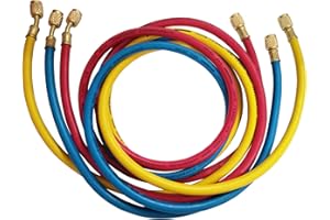 Wisepick AC Charging Hoses Tube for R134a R404a R12 R22 Air Conditioning Refrigerant 1/4" Thread Hose 5ft.