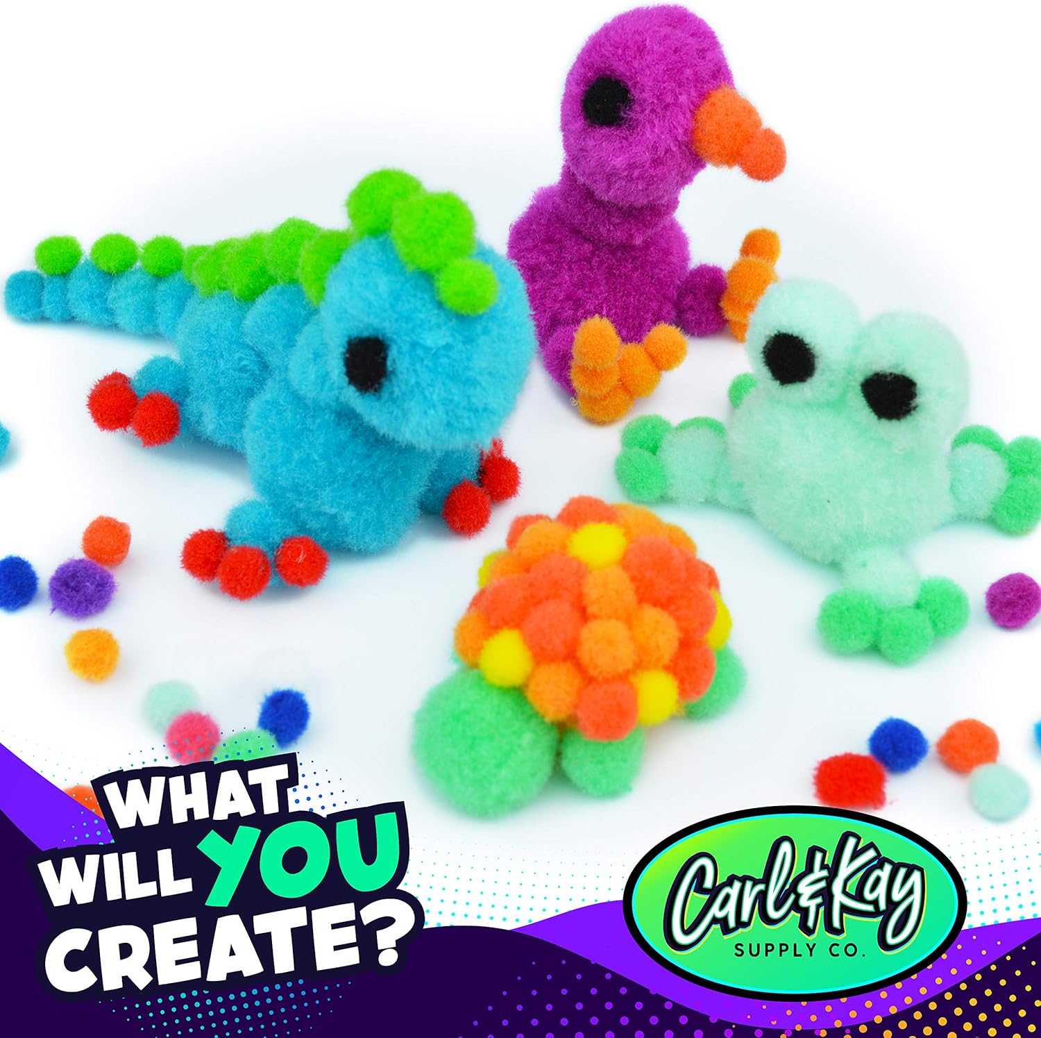 Carl & Kay Jumbo Assorted Size 360 Pom Poms for Crafts, Creative Kid’s Gift, Multi Colored Big Pompoms, Jumbo & Large Craft Pom Pom Balls: Arts, Crafts & Sewing