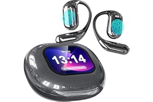 DTBG AI Real-Time Translation Earbuds,144 Languages, Two-Way Translator Earbuds, Noise Cancelling, Bluetooth, Wireless Earbuds with LCD Touch Screen for Pad Tablet Laptop Android/iOS Phones, Grey