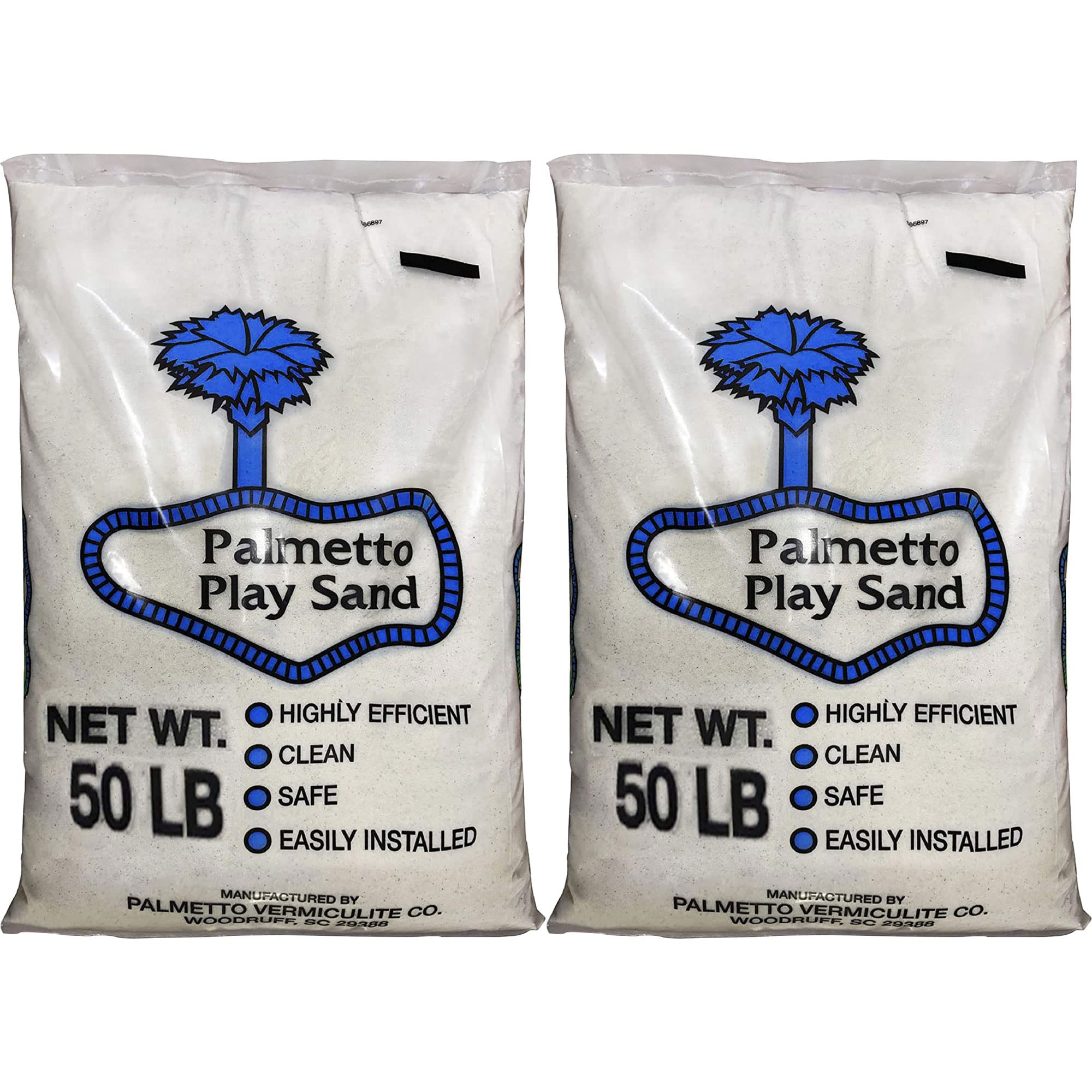 Palmetto 2 Pack Soft Play Sand, Clean and Safe Low-Dust Creme-Colored Natural Sand for Sensory Playtime, Ideal for Sandboxes and Play Areas, 50 lbs