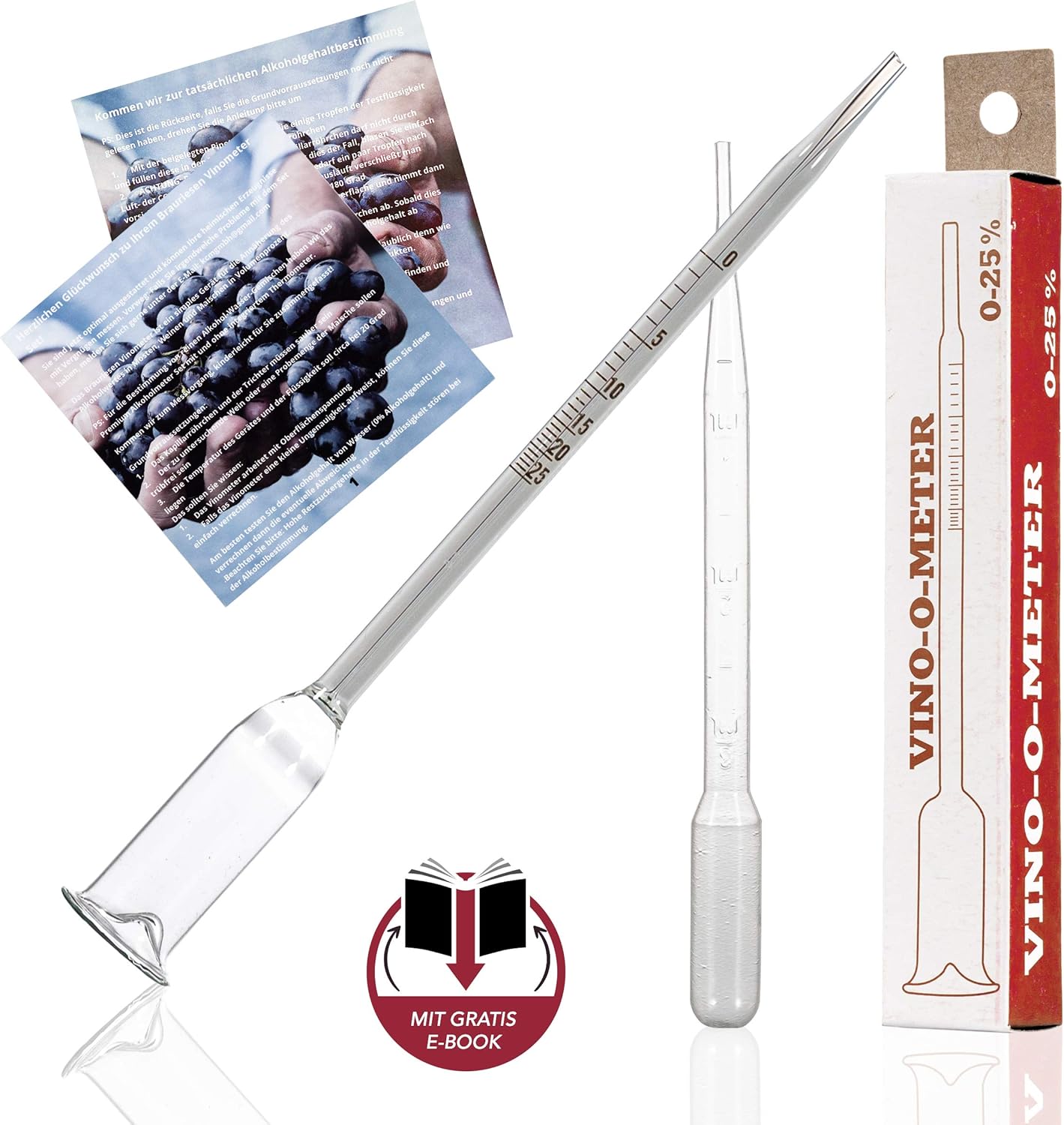 Alkoholmesser Fur Wein Maische Und Mosten Brauriese Vinometer Zum Messen Des Alkoholgehalt Von Wein Alkoholmessgerat Genaue Messung Von Selbstgemachten Alkoholischen Getranken Weinthermometer Gewerbe Industrie Wissenschaft Suenaacampo Com