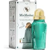 The MixMaster Cocktail Shaker with Strainer and Jigger Measuring Cap - Art Deco Leakproof Glass Drink Mixer for Crafting Cocktails - Innovative Home Bartending Supplies and Accessories - Green