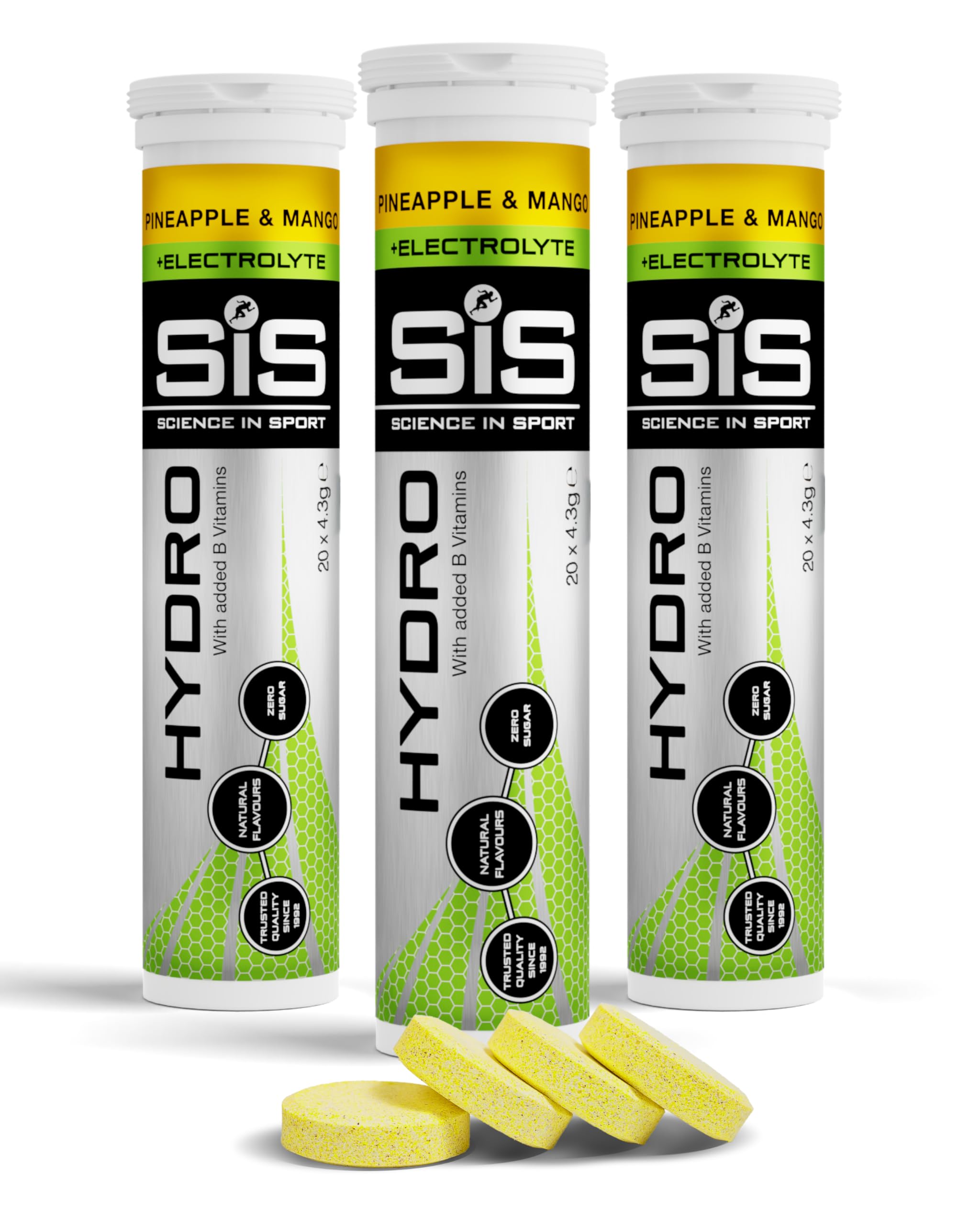 Science in Sport Hydro Electrolyte Tablets 60 pcs. Pineapple & Mango – Vegan & Gluten-Free, Ideal to Promote Hydration and Maintain Electrolytes Balance (Packaging May Vary)