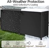 Amagabeli 8ft Firewood Log Rack Cover Heavy Duty Waterproof 600D Fabric view 3