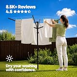 LIVIVO 4 Arm Rotary Washing Line 45M Outdoor Clothes Dryer with Cover view 2