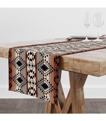 Black Viking Table Runner With Golden Tree Of Life - 13x36 Inch Farmhouse Table Decor