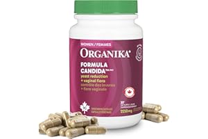 Organika Canadian-Made Formula Candida- Yeast Reduction Formula, Feminine Health Support, Probiotics, All Natural Herbal Blen