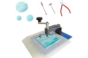 ARTIMUSES Glass Circle Cutter Kit for Stained Glass, Mosaic, DIY Crafting, with Non-Slip Rubber Pad, Glass Cutter, Glass Plier and 1pc Glass Sheet