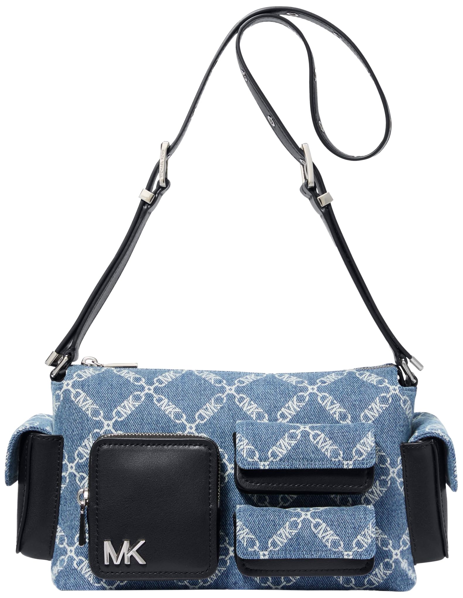 Michael Kors Dakota Medium Pocket Shoulder Bag, Silver-Tone Hardware/Union Wash