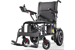 Electric Wheelchair for Adults - 10 Miles Long Travel Range, Lightweight Folding, Motorized Power Chair for Indoor/Outdoor Mo
