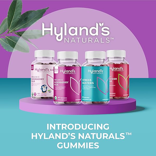 HYLAND’S ORGANIC ELDERBERRY PLUS GUMMIES, ORGANIC BLACK ELDERBERRY WITH ZINC AND VITAMIN C, IMMUNE SUPPORT SUPPLEMENT FOR ADULTS, 60 VEGAN GUMMIES (30 DAYS)