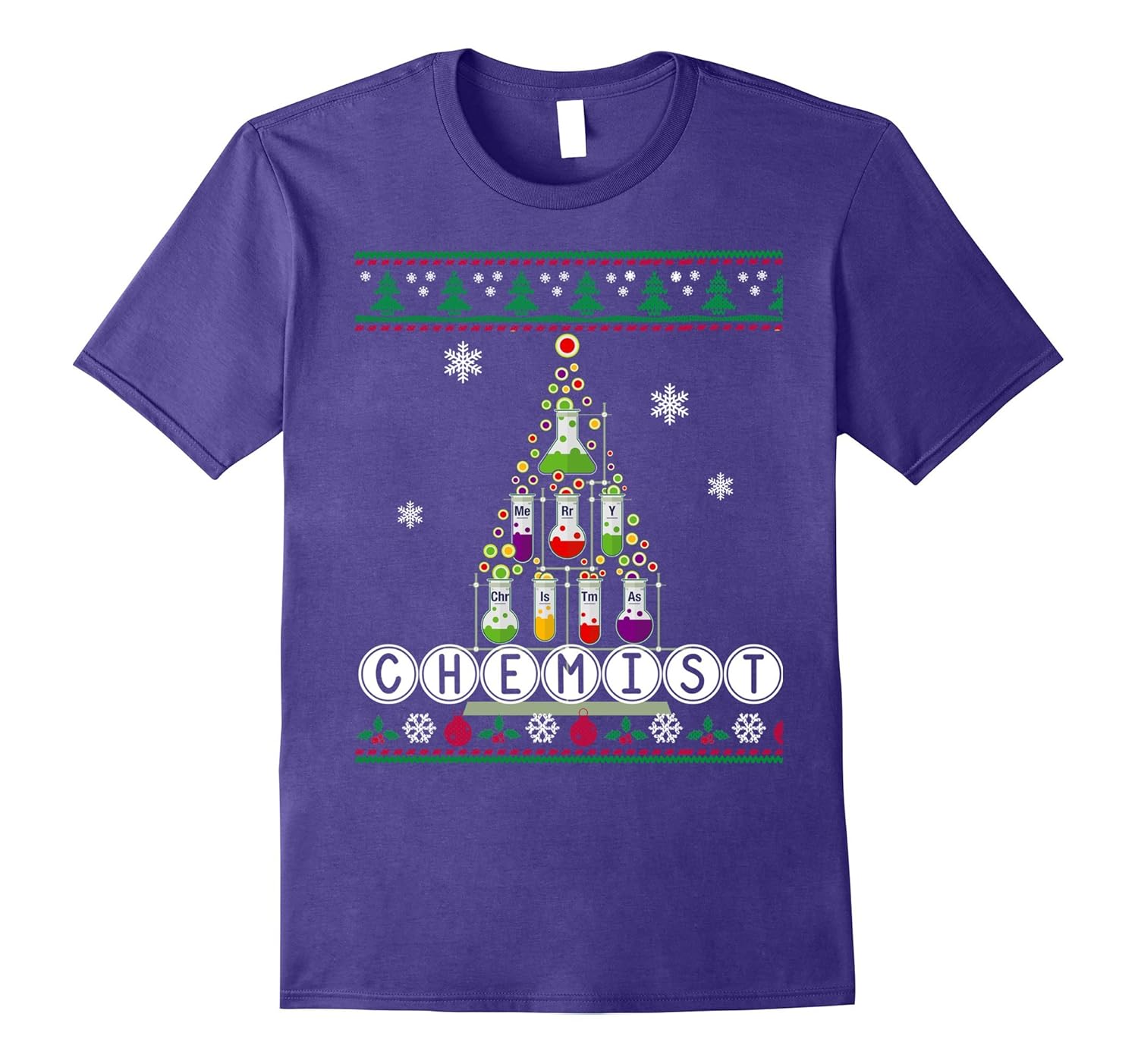 Chemistry Christmas Sweater Shirt-Chemist Tree Women Men-Rose